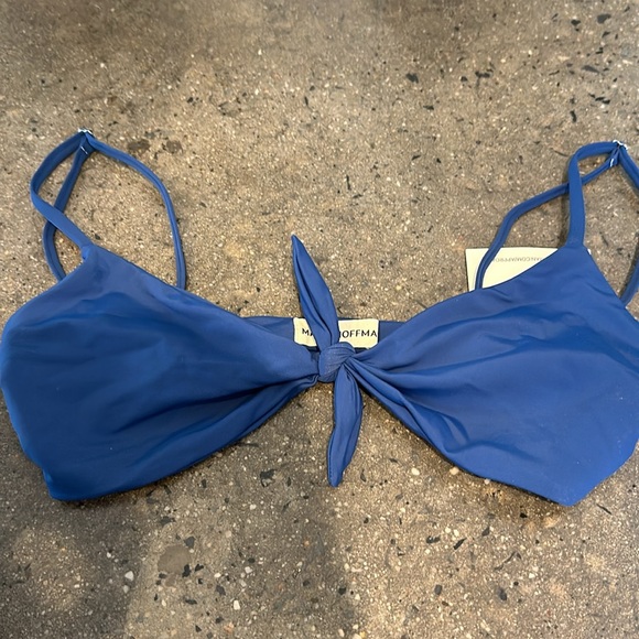 NWT Mara Hoffman Carla Knot Front Bikini Top small Pacific blue - Picture 4 of 4